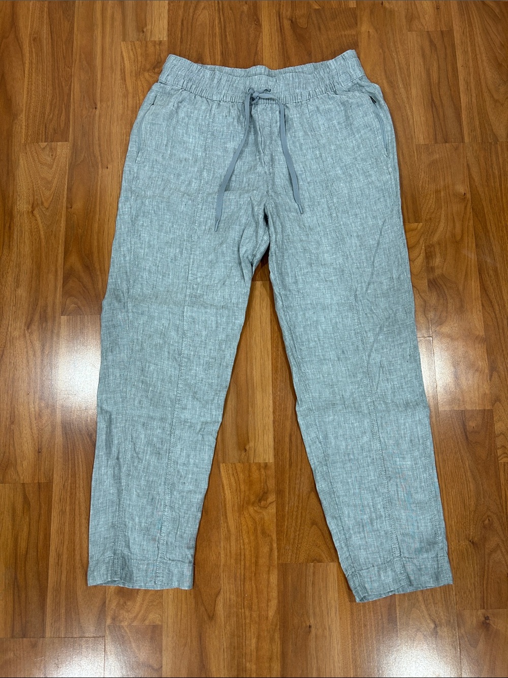 Athleta Light Gray Drawstring Track Pants
